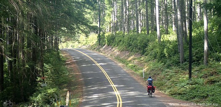 Mit dem Fahrrad von Bremerton nach Elma. Radtour Pazifikküste Vancouver - San Francisco