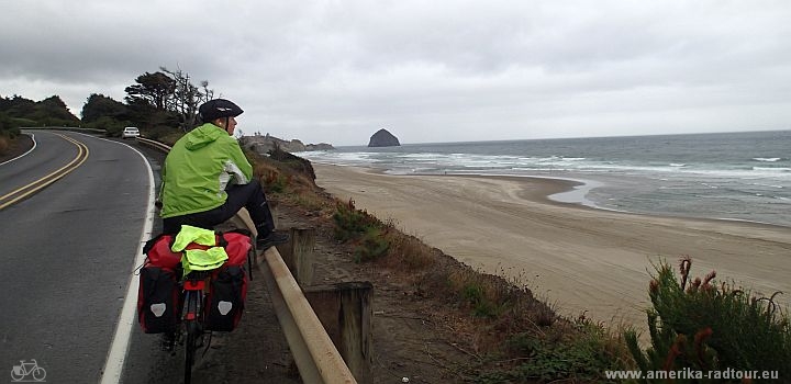 Mit dem Fahrrad von Tillamook nach Lincoln City. Radtour Pazifikküste Vancouver - San Francisco