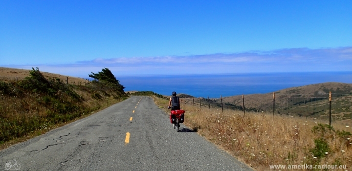 Mit dem Fahrrad über die Mattole Road entlang der Loast Coast von Ferndale nach Petrolia