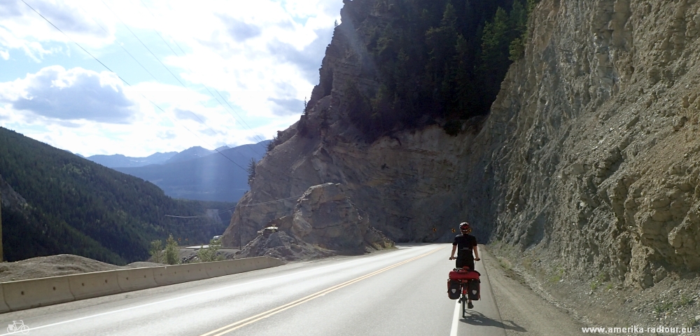 Mit dem Fahrrad von Lake Louise nach Golden. Radtour über den Trans Canada Highway.