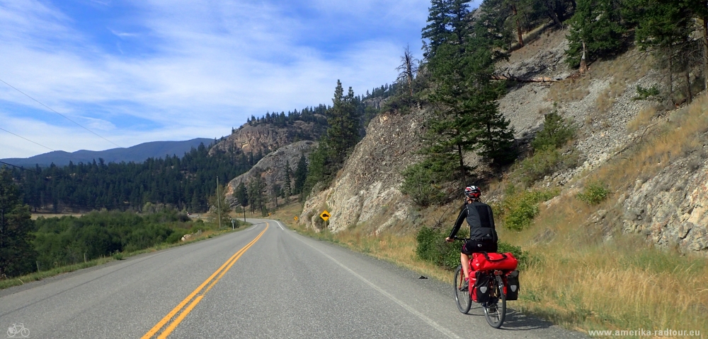 Cycling from Cache Creek to Lillooet. Highway 99 by bicycle.