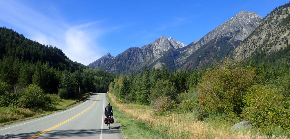 Cycling from Lillooet to Pamberton.  Highway 99 by bicycle.