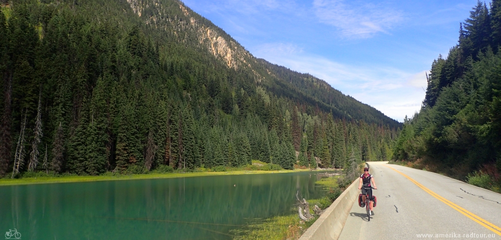 Cycling from Lillooet to Pamberton.  Highway 99 by bicycle.