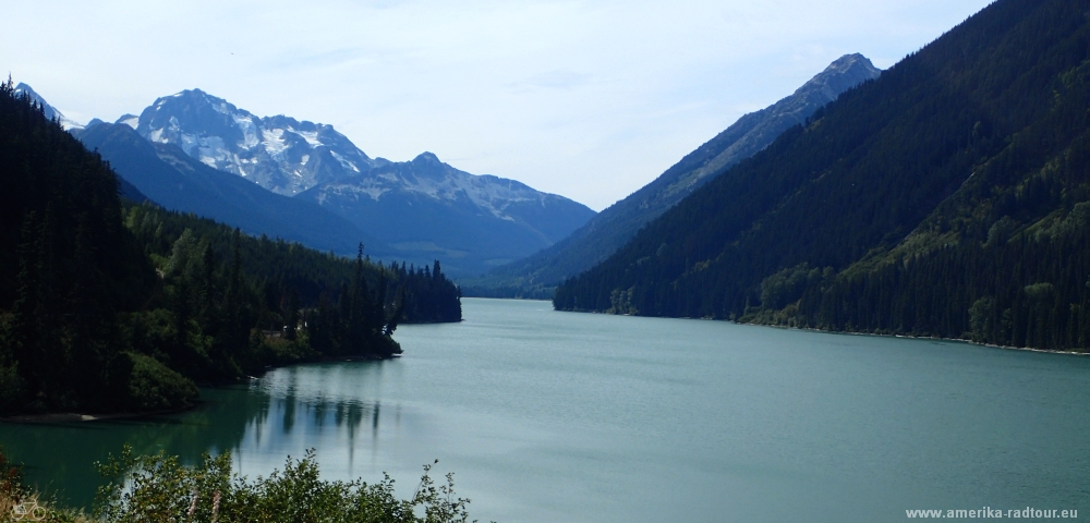 Mit dem Fahrrad von Lillooet nach Pamberton. Radtour über den Highway99..