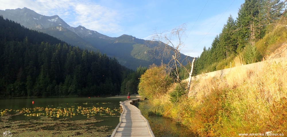 Mit dem Fahrrad von Pemberton nach Whistler. Radtour über den Sea to Sky Highway / Highway99. 