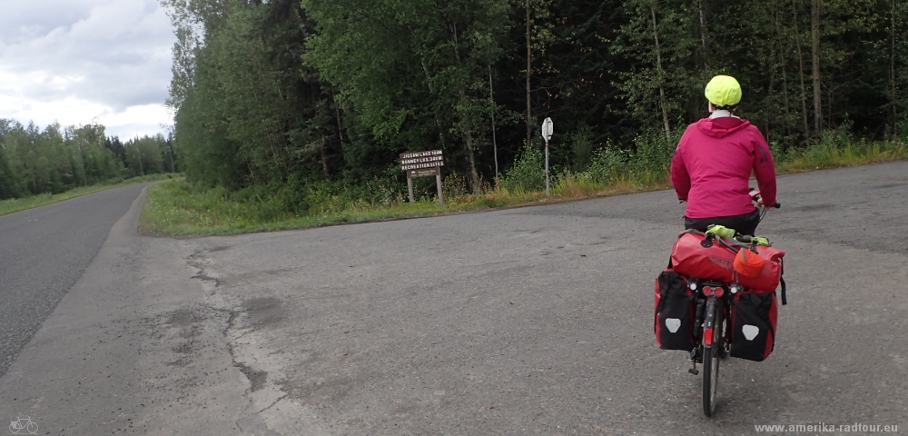 Mit dem Fahrrad von Smithers nach Whitehorse. Radtour über den Yellowhead Highway und Cassiar Highway. Etappe Smithers - New Hazelton. Old Skeena Bridge. 