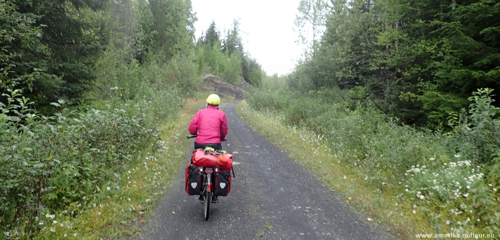 Mit dem Fahrrad von Smithers nach Whitehorse. Radtour über den Yellowhead Highway und Cassiar Highway. Etappe Smithers - New Hazelton. Old Skeena Bridge. 