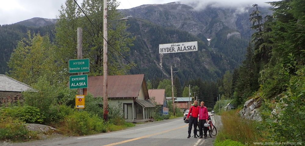 British Columbia and Yukon by bicycle: Cycling the Cassiar Highway northbound visiting Stewart and Hyder, Alaska.  