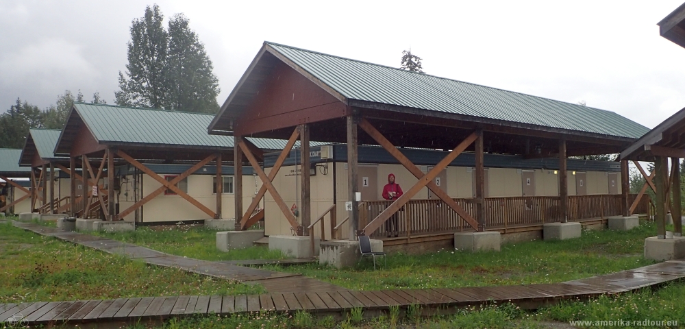 Mit dem Fahrrad von Smithers nach Whitehorse. Radtour über den Yellowhead Highway und Cassiar Highway. Etappe Smithers - New Hazelton. Old Skeena Bridge. 