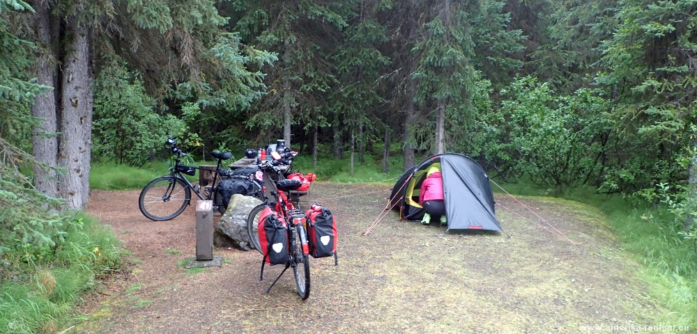 Mit dem Fahrrad über den Cassiar Highway. Etappe Bell2 Lodge - Kinaskan Lake. 