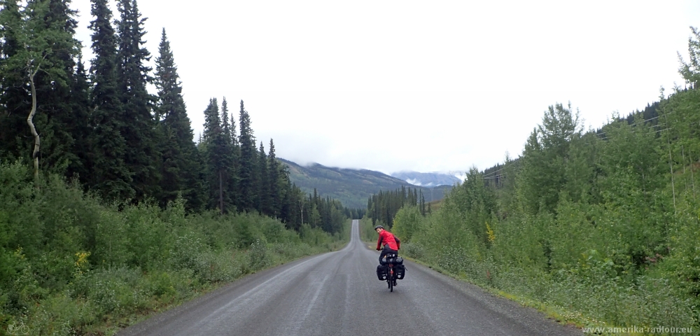 British Columbia and Yukon by bicycle: Cycling the Cassiar Highway northbound. Stage from Kinaskan Lake to Red Goat Lodge.  