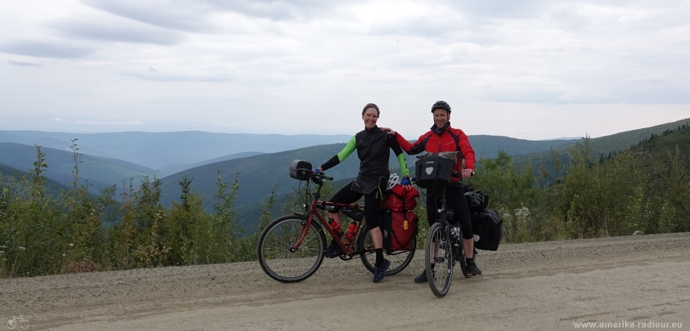 Cycling the Top of the world Highway from Dawson City to Chicken.   