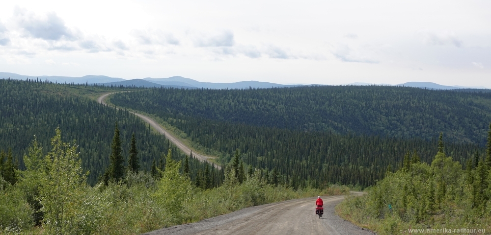Cycling the Top of the world Highway from Dawson City to Chicken.  