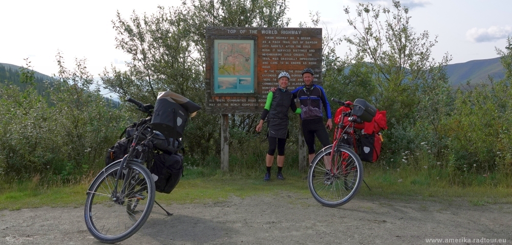 Cycling the Top of the World Highway westbound.  