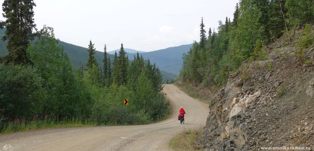 Cycling the Top of the World Highway westbound. 