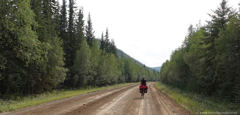 Cycling the Top of the World Highway westbound.  