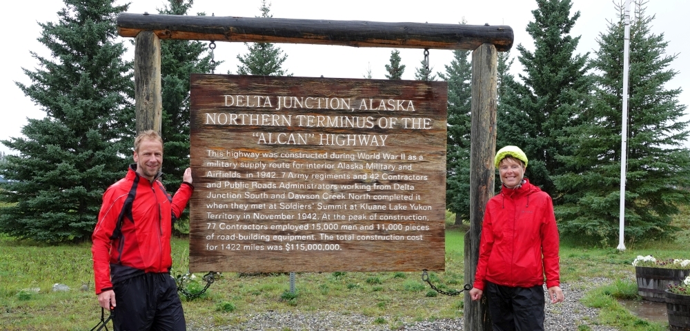 Cycling to Delta Junction following the Alaska Highway northbound.   