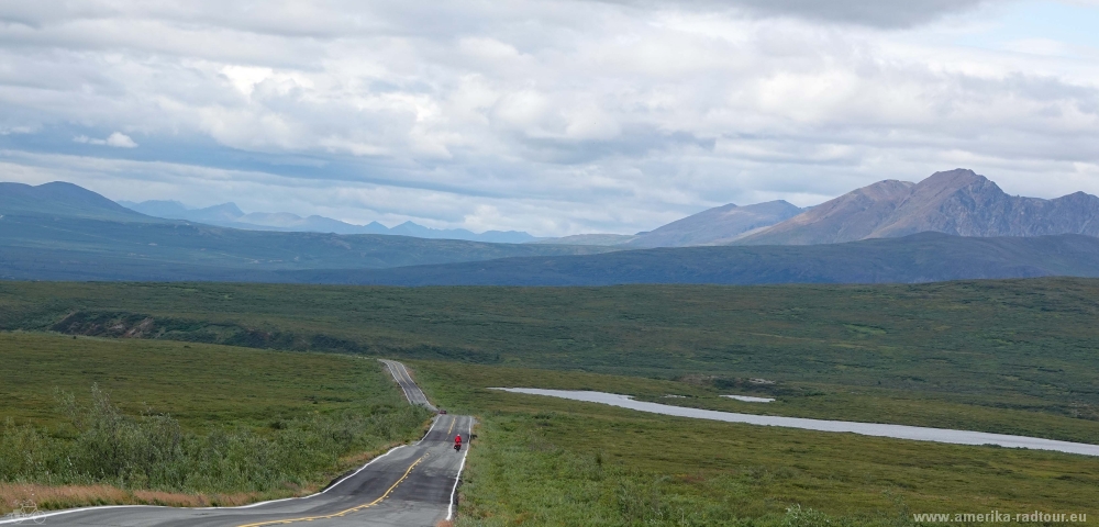 Mit dem Fahrrad über den Denali Highway von Paxson nach Cantwell.   