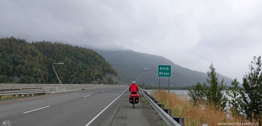Cycling Parks Highway south to Anchorage.   