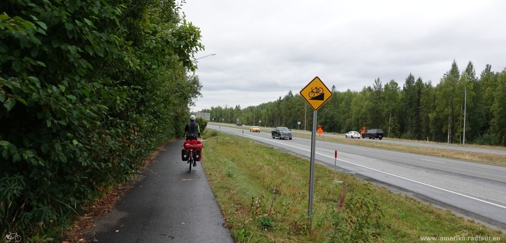 Cycling Parks Highway to Anchorage.       