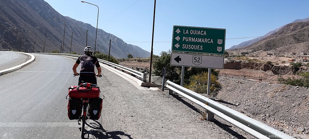 Cycling from Salta via Purmamarca to Argentina's Altiplano.   