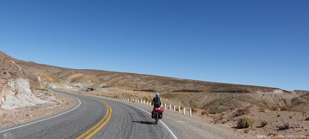 Cycling from Salinas Grandes to Susques following Ruta 52.  