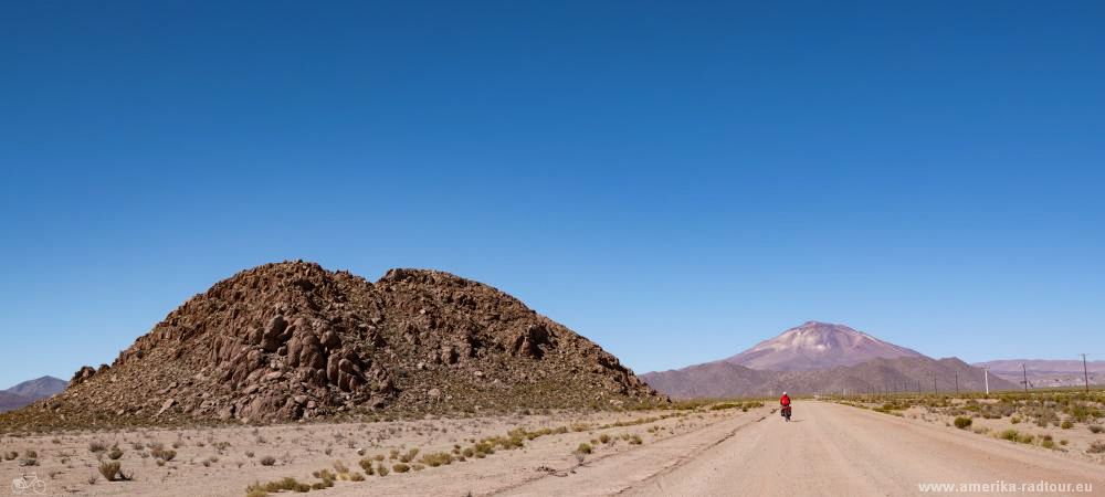 Cycling along the northern part of Argentina's Ruta 40 from Pastos Chicos to Puesto Sey.    