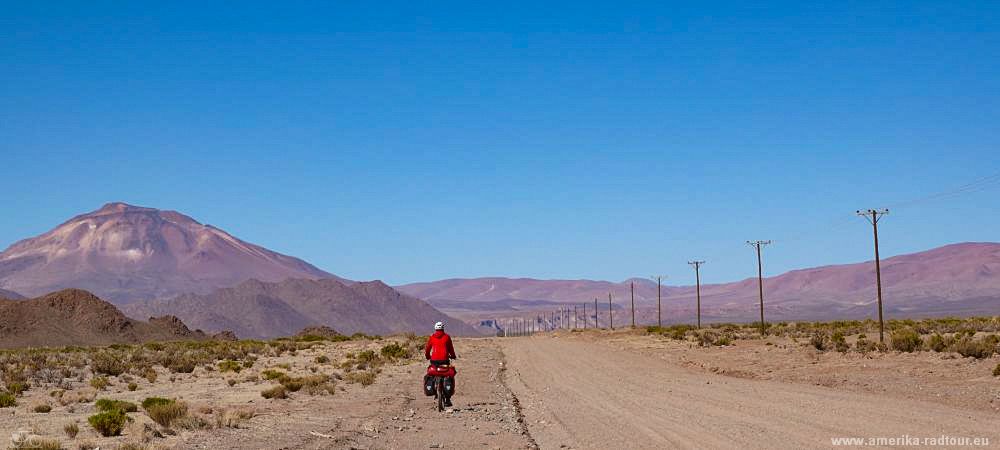 Cycling along the northern part of Argentina's Ruta 40 from Pastos Chicos to Puesto Sey. 
